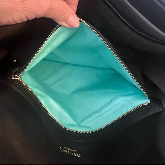 Tiffany & Co. Leather Serena Clutch - Black Suede and Leather - Picture 9 of 16